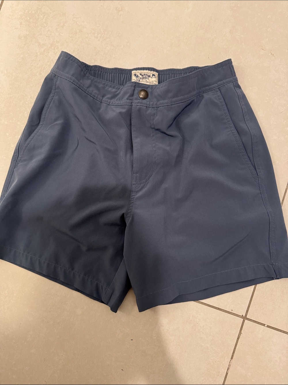 American Eagle Outfitters Navy Hybrid Shorts with Elastic Waist